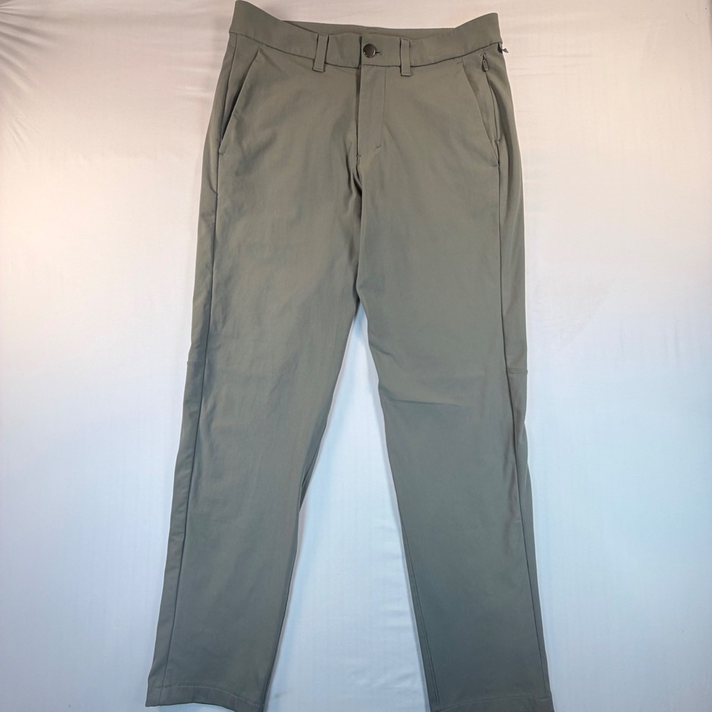 Lululemon Commission Pant Mens 31x30 Sage Green Warpstreme Slim Fit LM5974S